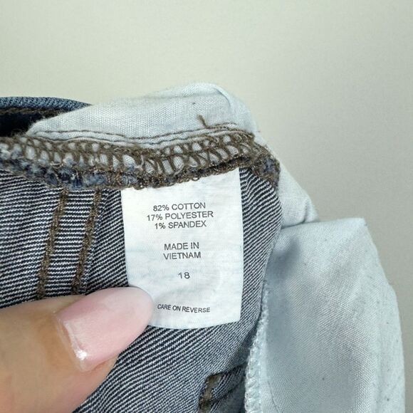 NEW YORK & COMPANY | Denim Blue Jean Cuffed Shorts Women’s Plus Size 18 - Picture 7 of 7